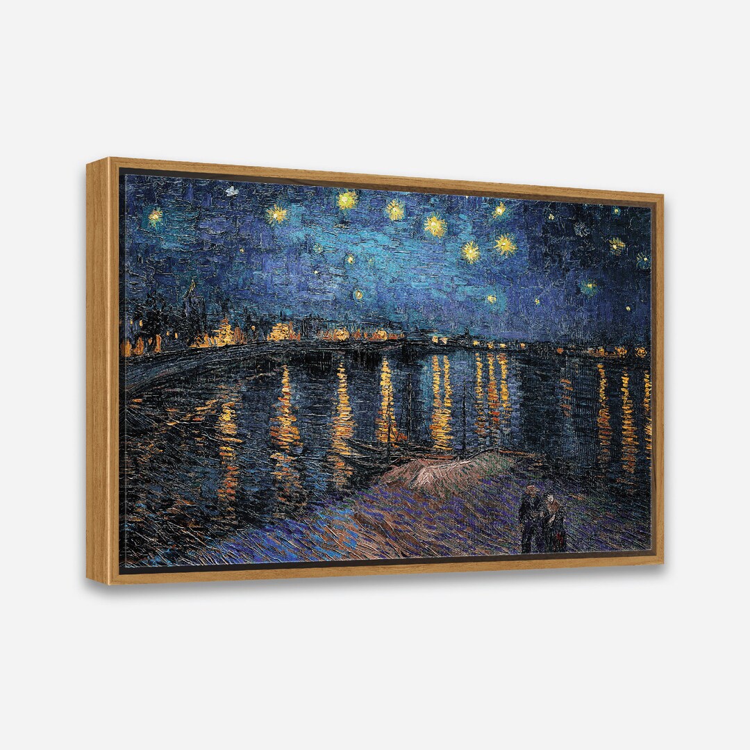Vintage Wall Art Print - Starry Night on the Rhone (1888) by Van Gogh ...