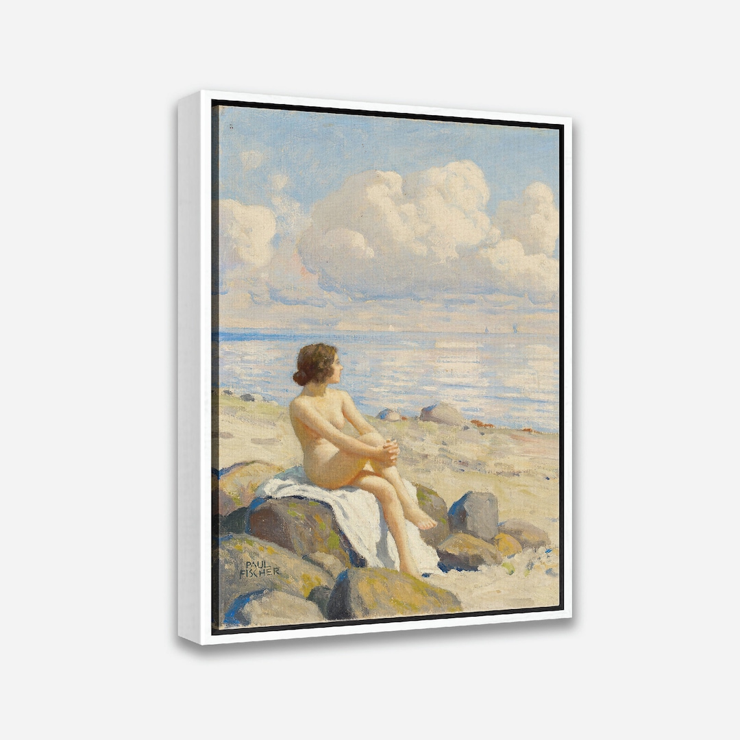Vintage Nude Art Print On The Beach By Paul Fischer 1 Or 2 Panel vintage-nude-art-print-on-the-beach-by-paul-fischer-1-or-2-panel