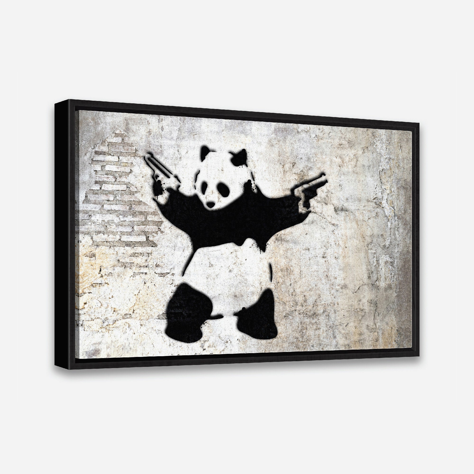 Graffiti Wall Art Print Banksy Panda With Guns 1 or 2 Panel Framed ...