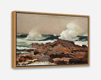 Artcity6 - Framed Canvas Print - 24 x 36 / 24 x 24 / 16 x 24 / 16 x 16 inch, 1 or 2 Panel Wall Art - Eastern Point (1900) by Winslow Homer