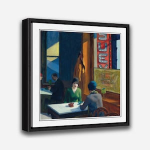Fine Art, Vintage Wall Art Print - Chop Suey (1929) by Edward Hopper - 1 or 2 Panel Framed Canvas Print - 24x36/ 24x24/ 16x24/ 16x16 inch