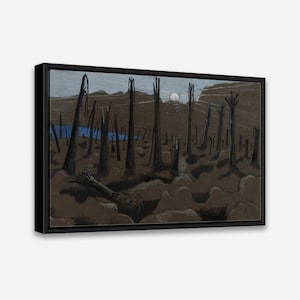 Vintage Wall Art Print - Sunrise, Inverness Copse by Paul Nash - 1 or 2 Panel Framed Canvas Print - 24 x 36 / 24 x 24 / 16 x 24 / 16 x 16 in