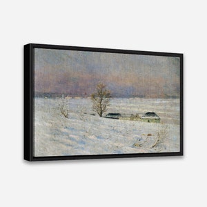 Landscape in Winter by László Mednyánszky - Vintage Wall Art Print- 1 or 2 Panel Framed Canvas Print- 24x36/24x24/16x24/16x16 in. - Artcity6