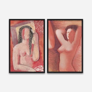Vintage Wall Art Print - Morning by Mikuláš Galanda - 1 or 2 Panel Framed Canvas Print - 24 x 36 / 24 x 24 / 16 x 24 / 16 x 16 inch