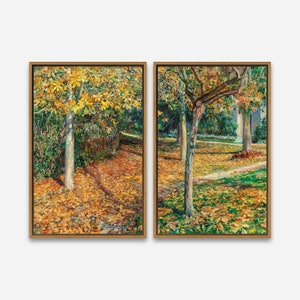 Carpet of Leaves, Giverny (1901) by Will Hicock Low - Vintage Art Print- 1 or 2 Panel Framed Canvas Print, 24x36 / 24x24 / 16x24 / 16x16 in.