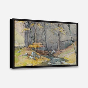 Dusk in zádielská dolina by Lajos Csordák - Vintage Art Print - 1 or 2 Panel Framed Canvas Print, 24x36/ 24x24/ 16x24/ 16x16 inch - Artcity6