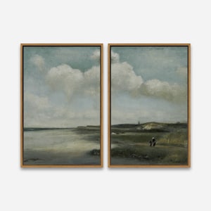 From Amagansett to East Hampton by George H. Bogert- Vintage Art Print- 1 or 2 Panel Framed Canvas Print, 24x36 / 24x24 / 16x24 / 16x16 inch