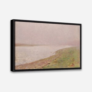 River by László Mednyánszky - Vintage Wall Art Print- 1 or 2 Panel Framed Canvas Print- 24 x 36 / 24 x 24 / 16 x 24 / 16 x 16 inch- Artcity6