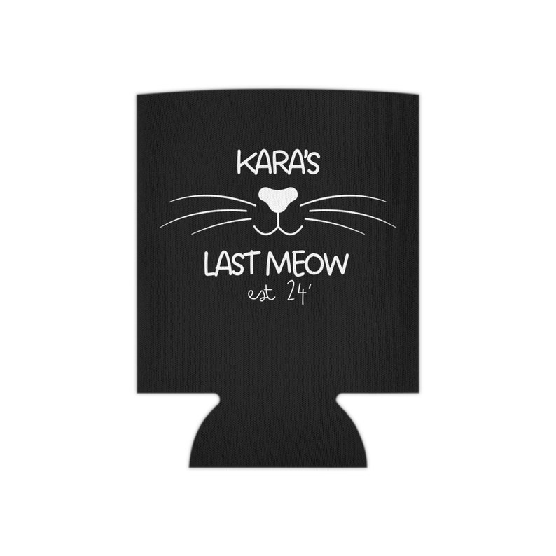 Koozie per l'ultimo miagolio prima del voto, bomboniere per l'addio al nubilato a tema gatto, refrigeratori per lattine a tema gatto, festa nuziale a tema gatto, Koozie per l'addio al nubilato immagine 9