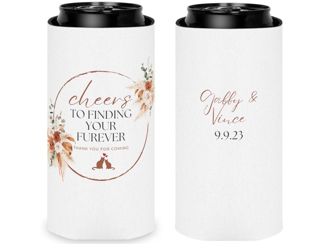 Bulk Wedding Koozies, Wedding Favors for Guests in Bulk, Personalized Koozies, Thank You for