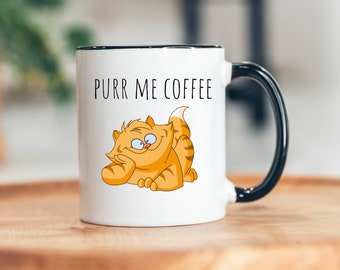 Custom Cat Mug, Personalized Cat Mug, Orange Tabby Cat, Cappuccino Cup, Cappuccino Mug, Customizable Mug, Cat Mom Mug, Mama Needs Coffee