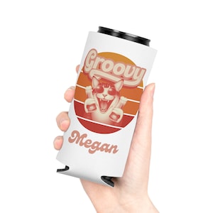 Groovy Bachelorette Koozie, Retro Themed Party, Hippy Bach, Bachelorette Koozies, Bridesmaid Koozie, Skinny Can Cooler, Slim Can Coozie