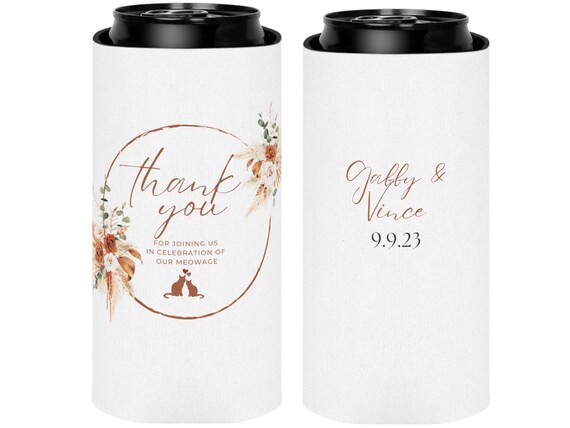 Cat Wedding Koozies Bulk Wedding Koozies Wedding Favors for