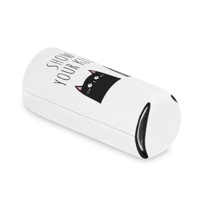 May include: White can cooler with a black cat illustration and the text "Show Your Kitties".