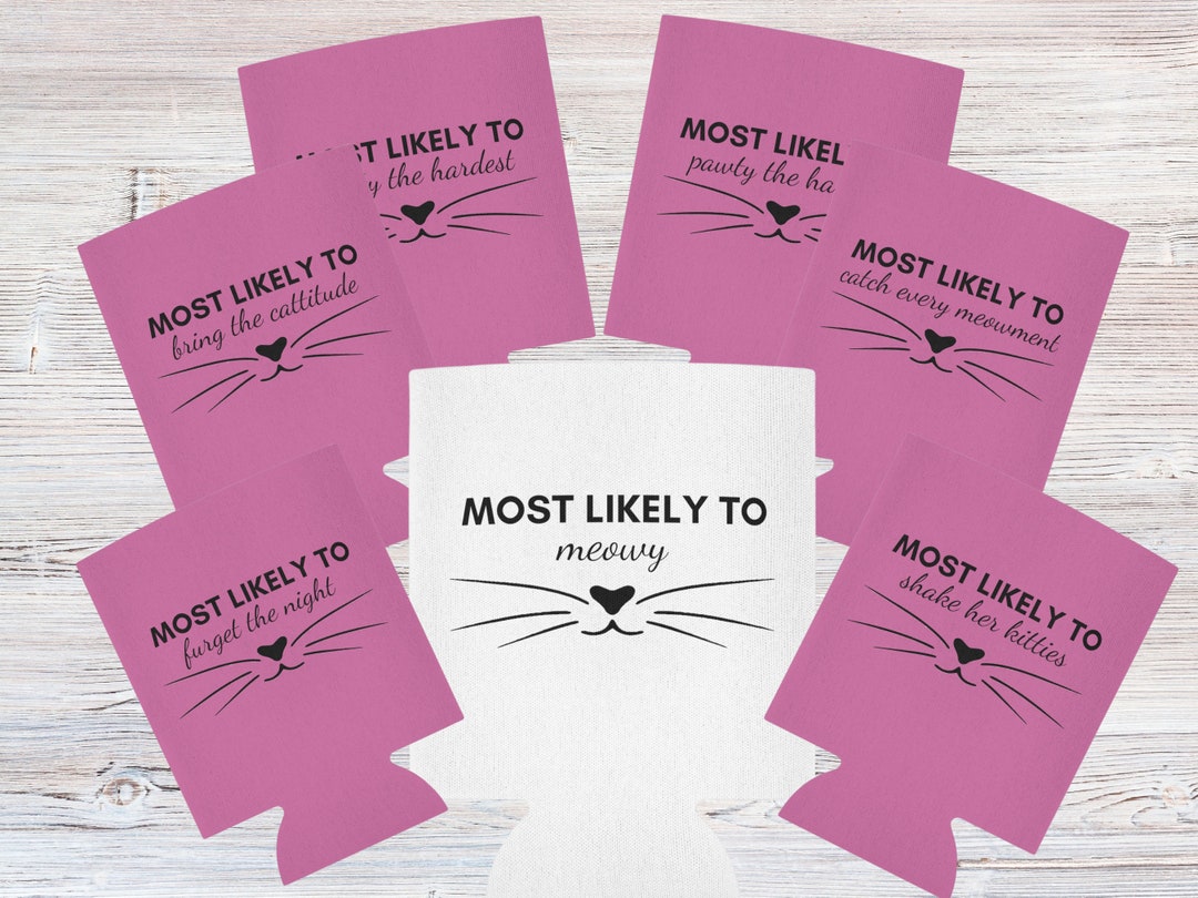 Card Cuzzies Most Likely to Koozie, Seltzer Koozie, Bachelorette Koozies, Slim Can ...