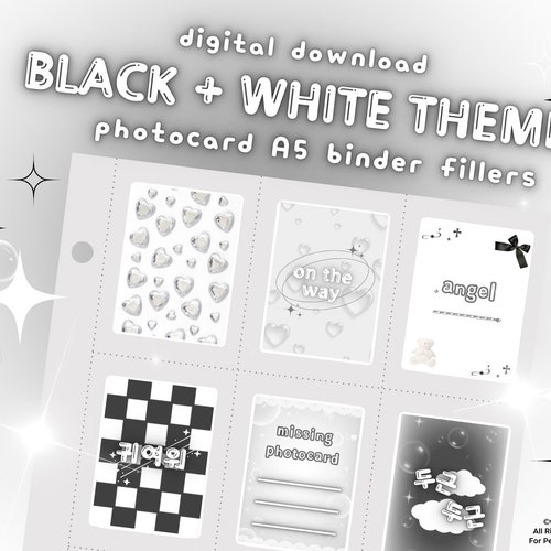 Kpop Photocard Binder Filler Grey Pack digital Download Etsy