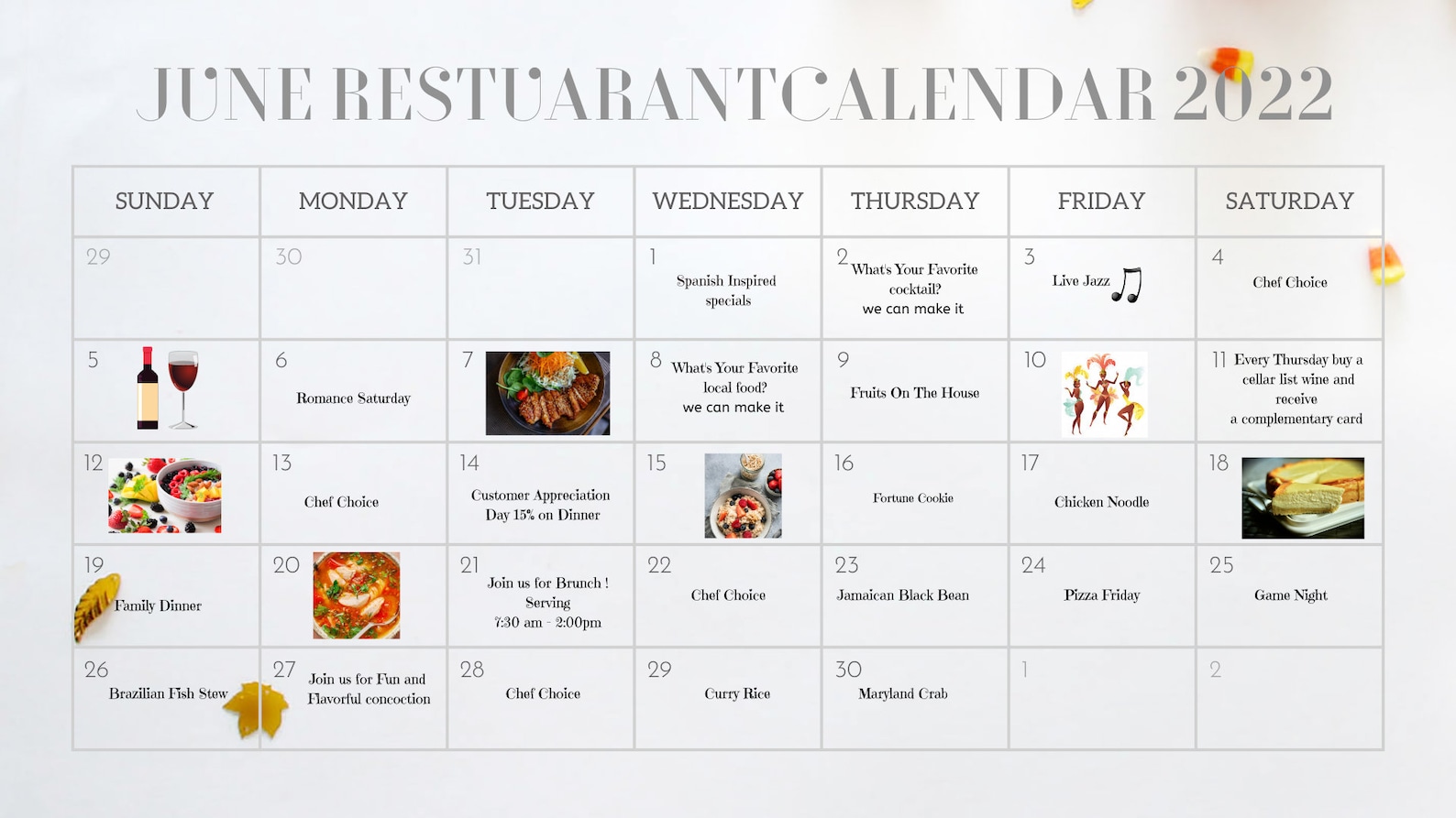 Restaurant Content Calendar Food Social Media Ideas 2022 Etsy