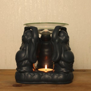 Budai Statue Glass Oil/ Wax Warmer, Glass Bowl Wax Melt & Essential Oil Burner, Wax Snap Bar Melter, Aromatherapy Burner, Mothers Day Gift