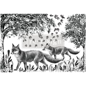 FOX MEADOWS - decor transfers Redesign with Prima - total sheet size 24″X35″, 2 sheets