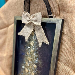 Crushed Glass & Resin Christmas Tree Art – Elegant Gold, Coastal Turquoise, or Rustic Music-Themed Handmade Holiday Wall Decor image 10