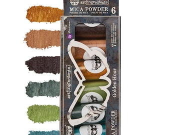 MICA POWDERS | Art Ingredients | Golden Hour | Arts | Crafts | Resin | 7g bottle set of 6