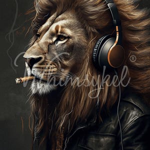 mountain lion smoking a cigarette Cougar Posters Online - Shop Unique Metal Prints, Pictures, Paintings Smoking Lion - Etsy
