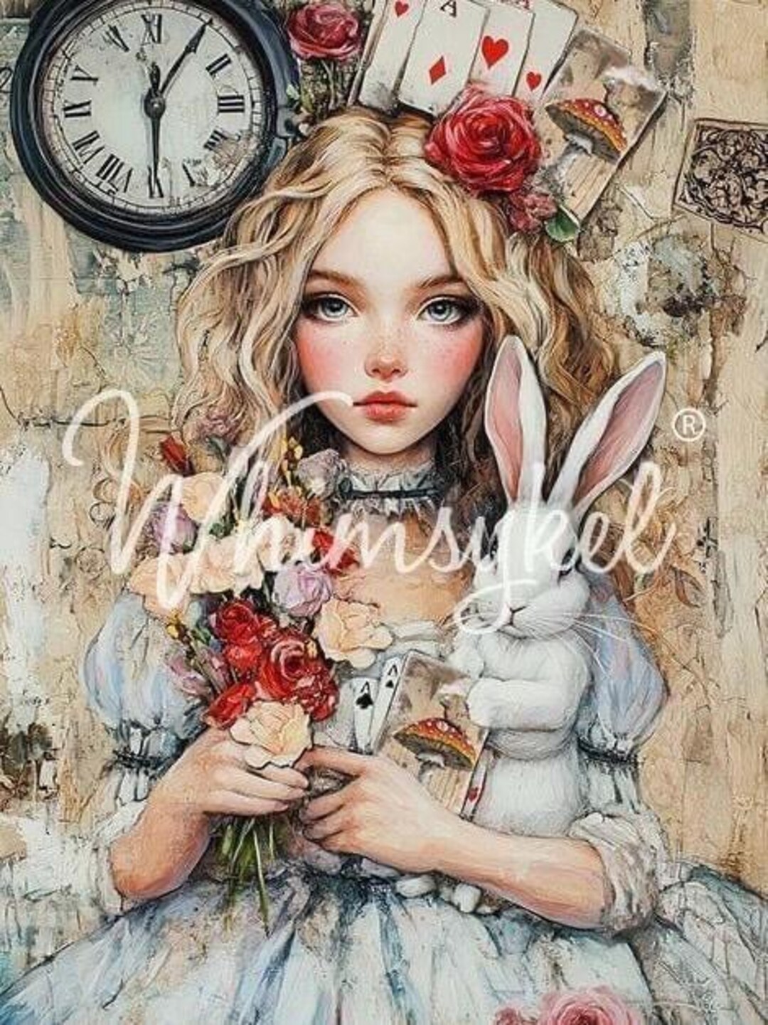 ALLISON WONDERLAND | Large Decoupage Tissue Paper for Furniture | 21x29 ...