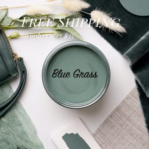 BLUE GRASS | Dixie Belle Chalk Mineral Paint | smokey blue/green | Furniture Paint