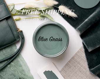 BLUE GRASS | Dixie Belle Chalk Mineral Paint | smokey blue/green | Furniture Paint