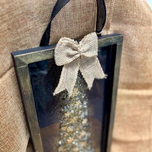 Crushed Glass & Resin Christmas Tree Art – Elegant Gold, Coastal Turquoise, or Rustic Music-Themed Handmade Holiday Wall Decor image 5