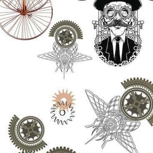STEAMPUNK | Transfer | Retired | 6 Sheets  | Dixie Belle Paint | vintage punk themed transfer