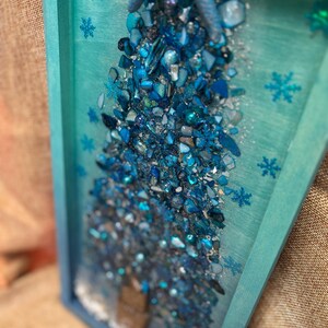Crushed Glass & Resin Christmas Tree Art – Elegant Gold, Coastal Turquoise, or Rustic Music-Themed Handmade Holiday Wall Decor image 13