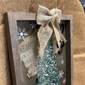Crushed Glass & Resin Christmas Tree Art – Elegant Gold, Coastal Turquoise, or Rustic Music-Themed Handmade Holiday Wall Decor image 18