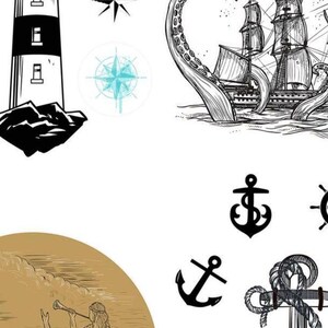 NAUTICAL LIFE | Transfer | Retired | 4 Sheets | Dixie Belle Paint | ocean themed transfer