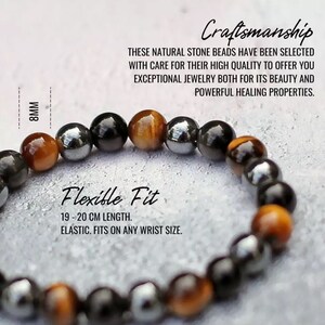 Triple Protection Bracelet | Gemstone Bead Bracelet Tiger | Eye, Black Obsidian, Hematite