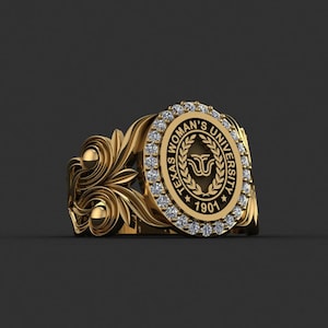 College Ring , Personalized Jewelry , Solid Gold, Christmas Gift , Personalized Gift , University Ring , Class Ring , Ring , Graduation Gift
