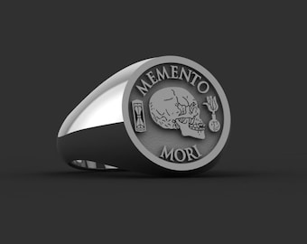 Memento Mori , Daily Stoic Ring, Personalized Jewelry , Christmas Gift, Graduation Gift, Memento Mori Ring , Silver Memento Mori Ring,
