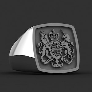Family Crest Signet Ring, Graduation Gift, Coat of Arms Ring, Gold Family Crest Signet Ring, Christmas Gift, Gift for Her