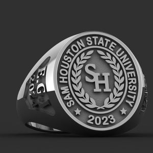 Personalized College Jewelry, Graduation Ring Gift, Personalized Class Ring for Man, University Gift, High School Ring, Gold Ring