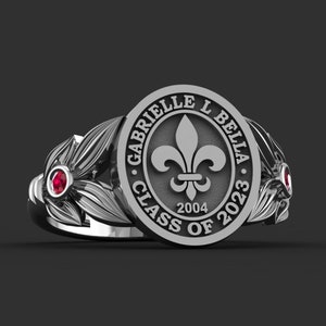 Bague collège, bague université, cadeau de remise des diplômes, bague de remise des diplômes, bague femme, bague ovale, cadeau de Noël, cadeau d'Halloween, cadeau de remise des diplômes
