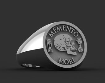 Memento Mori , Daily Stoic Ring, Personalized Jewelry , Christmas Gift, Graduation Gift, Memento Mori Ring , Silver Memento Mori Ring,