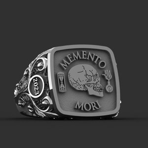 Memento Mori , Daily Stoic Ring, Personalized Jewelry , Christmas Gift, Graduation Gift, Memento Mori Ring , Silver Memento Mori Ring
