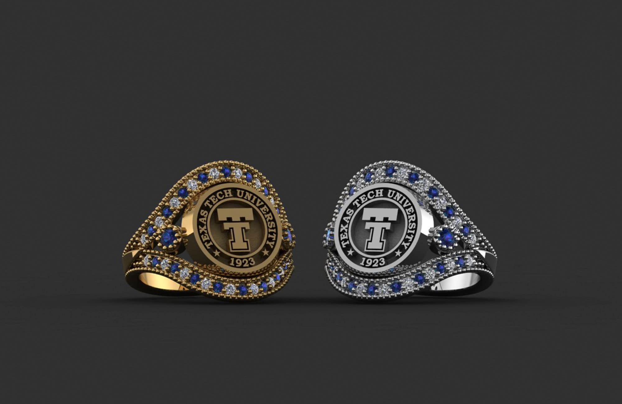 Custom College Ring with Birthstone & Initial, University Ring, Graduation Gift, Women's Jewelry, Class Ring, College Class Ring, School Ring, High School Ring