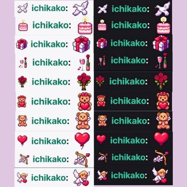 Valentine's Day 10 Twitch/discord Icons, Badges & Emotes Dove, Teddy