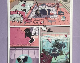 A4 Print. It's Okay to Not Feel Okay. A Day in a Room of Tear Ocean One Comic Page