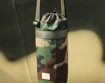Water Bottle Carrier - Portable Cup Holder -  Coffee Cup Sleeve- Tumbler Carrier - Bottle Holder- Canvas - Coffee Holder