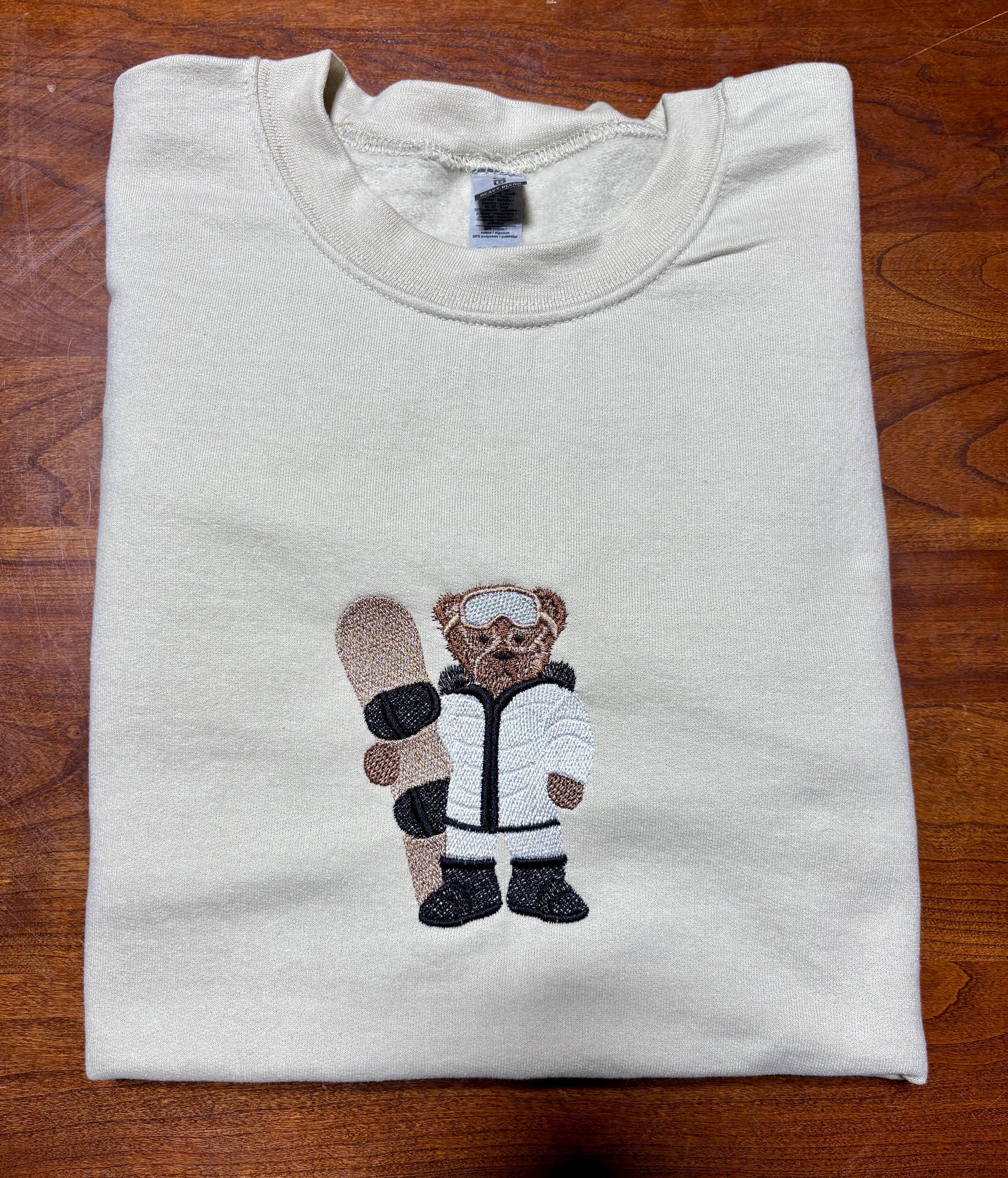 スノーボード TEDDY Retro Snowboard Teddy Bear Embroidered Sweatshirt - Etsy