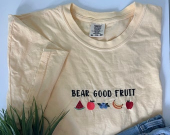 Bear Good Fruit Embroidered Christian T-Shirt