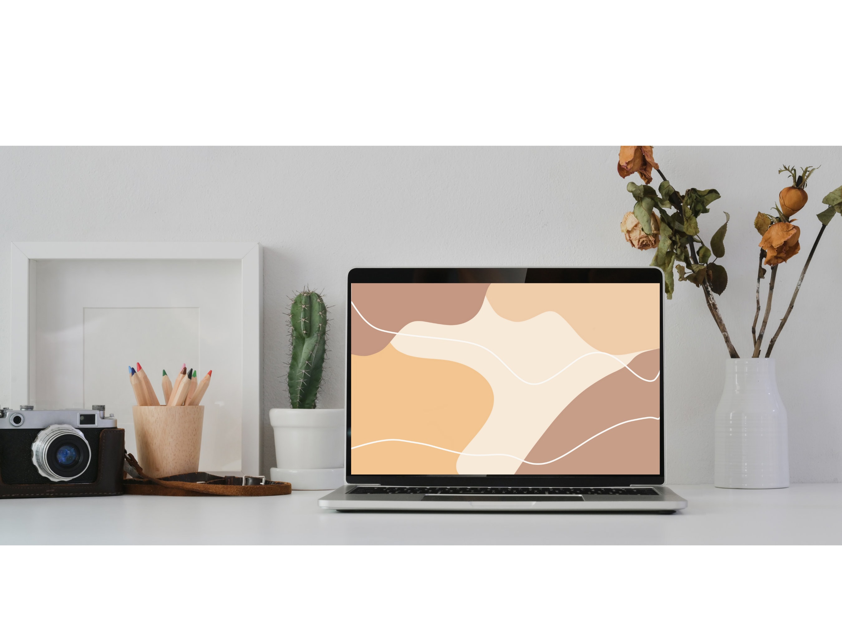 Beige Aesthetic Minimalist Desktop Wallpaper, Macbook Wallpaper, Ipad