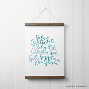 5 Solas Art Print, Gospel Art Print, Digital Download, Reformed Print, Digital Art Print, Scripture Art Print, Christian Art Print, 5 Solas